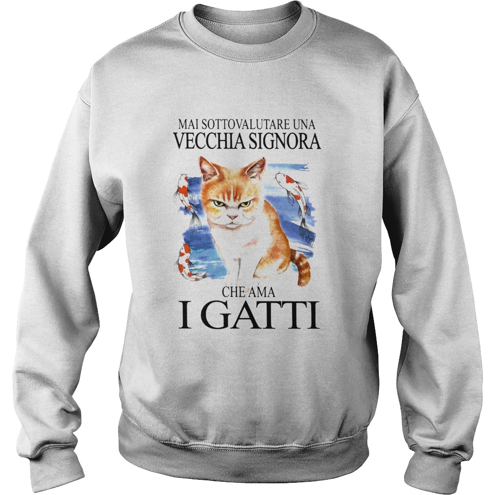 Mai Sottovalutare Una Vecchia Signora Ghe Ama I Gatti Sweatshirt