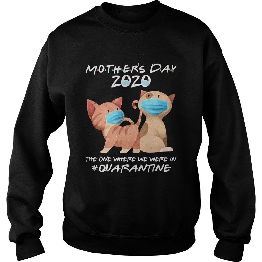 Mothers day 2020 the one where we were in quarantine Cat mask Sweatshirt