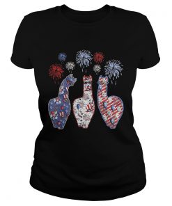 Patriotic llamas firework american flag independence day  Classic Ladies