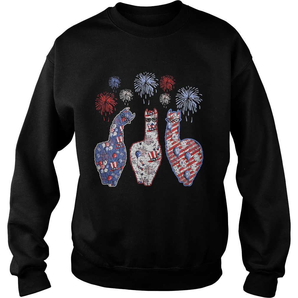 Patriotic llamas firework american flag independence day Sweatshirt