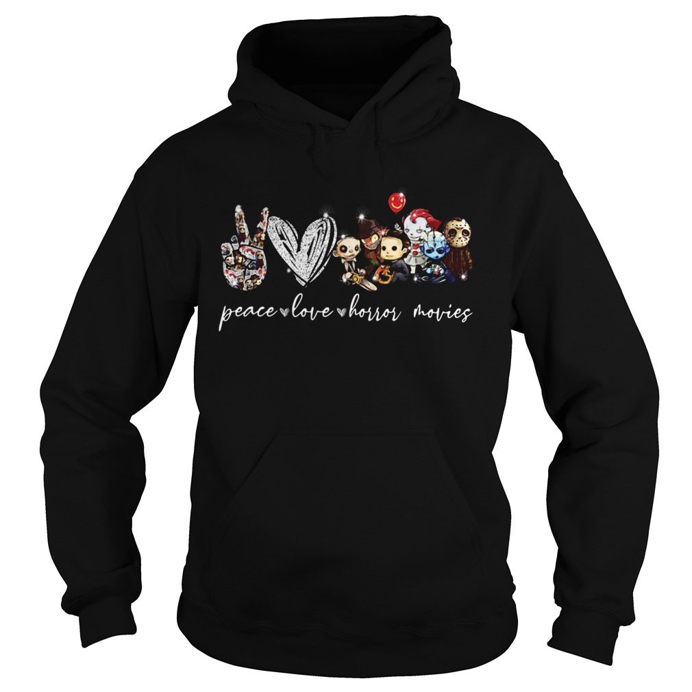 Peace Love Horror Movies Hoodie