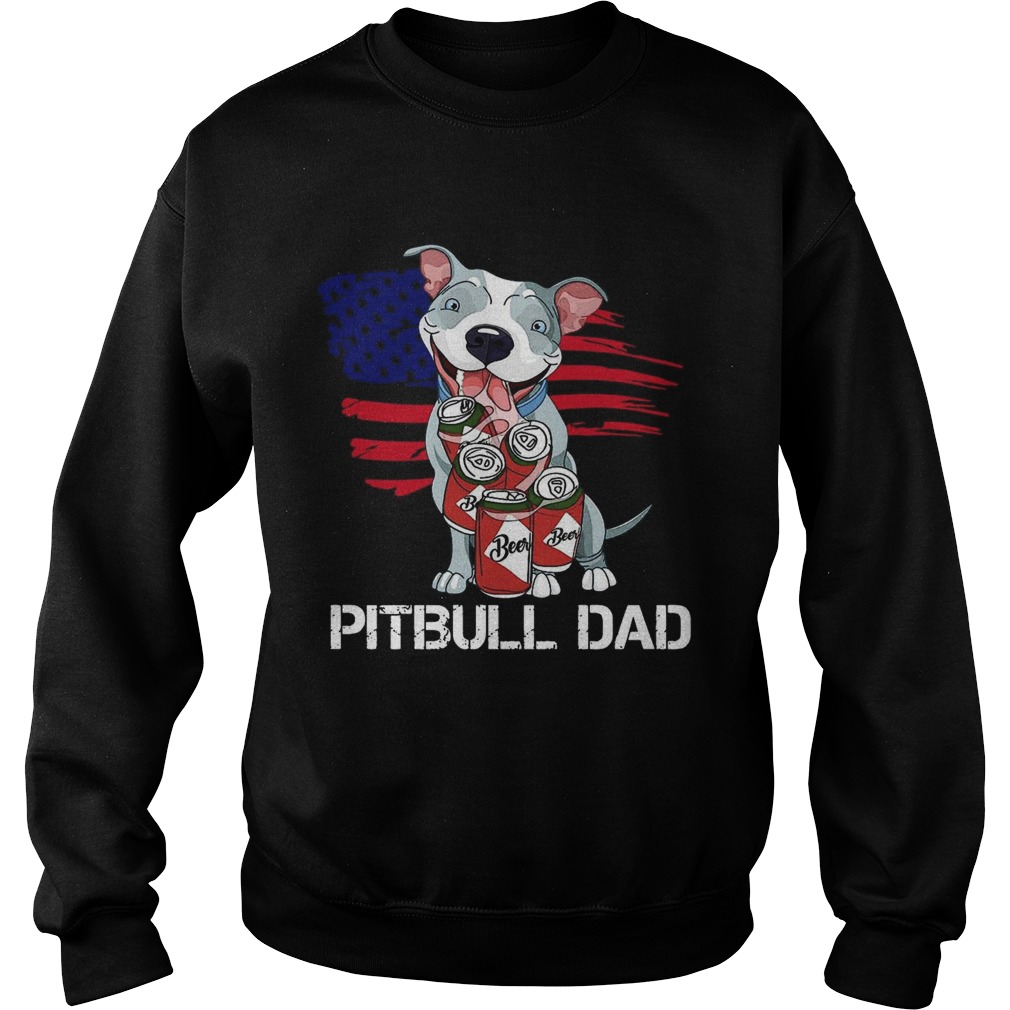 Pitbull Dad Beer American Flag Sweatshirt