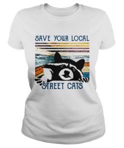 Racoon Save Your Local Street Cats Vintage  Classic Ladies