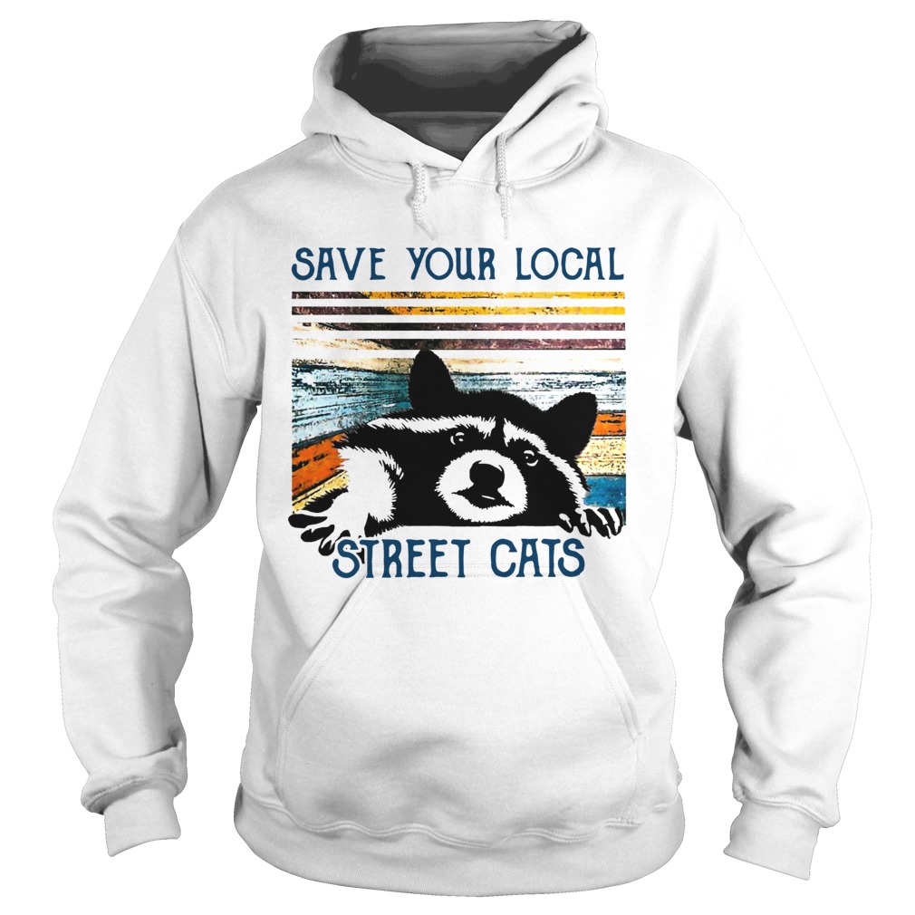 Racoon Save Your Local Street Cats Vintage Hoodie