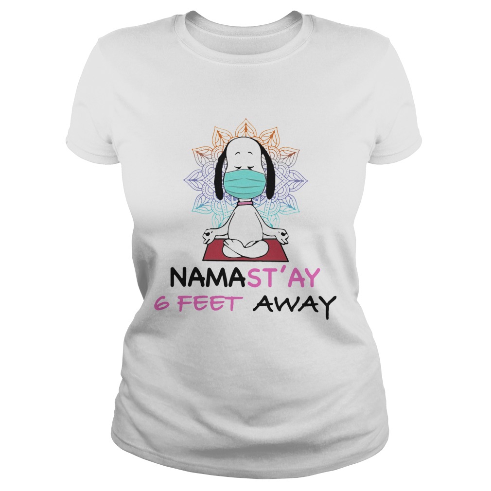 Snoopy Yoga Namastay 6 Feet Away Classic Ladies