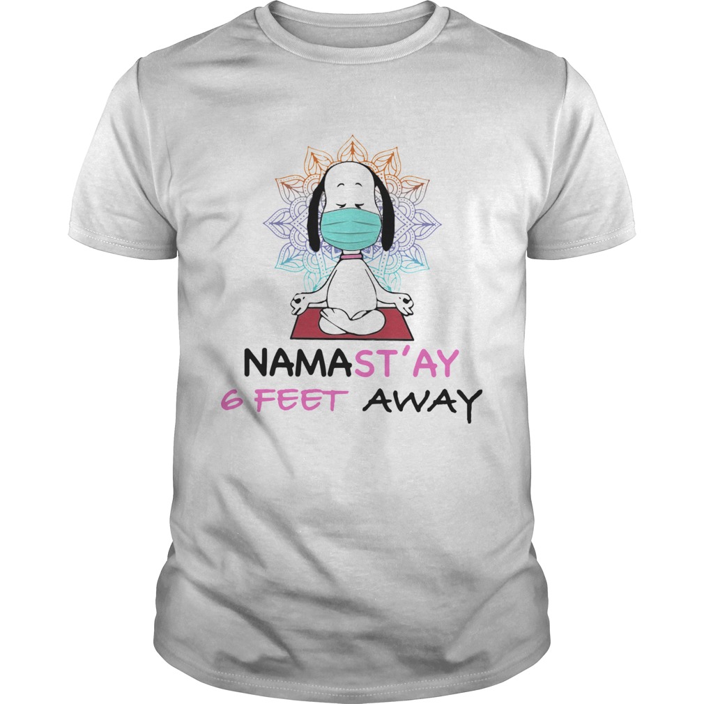 Snoopy Yoga Namastay 6 Feet Away shirt