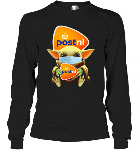 Star Wars Baby Yoda Face Mask Hug Postnl T-Shirt Long Sleeved T-shirt 