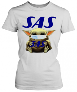 Star Wars Baby Yoda Hug Scandinavian Airlines Logo Mask Covid 19 T-Shirt Classic Women's T-shirt