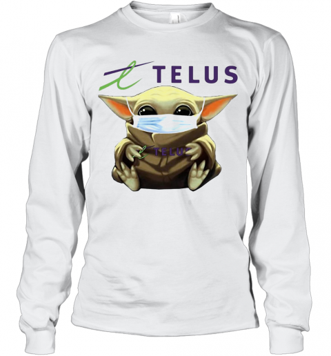 Star Wars Baby Yoda Hug Telus Mask Covid 19 T-Shirt Long Sleeved T-shirt 