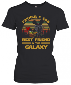 The Mandalorian And Baby Yoda Father And Son Best Friend In The Galaxy Vintage T-Shirt Classic Women's T-shirt