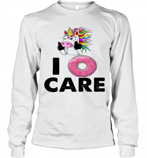 Unicorn Donut I Care T-Shirt Long Sleeved T-shirt 