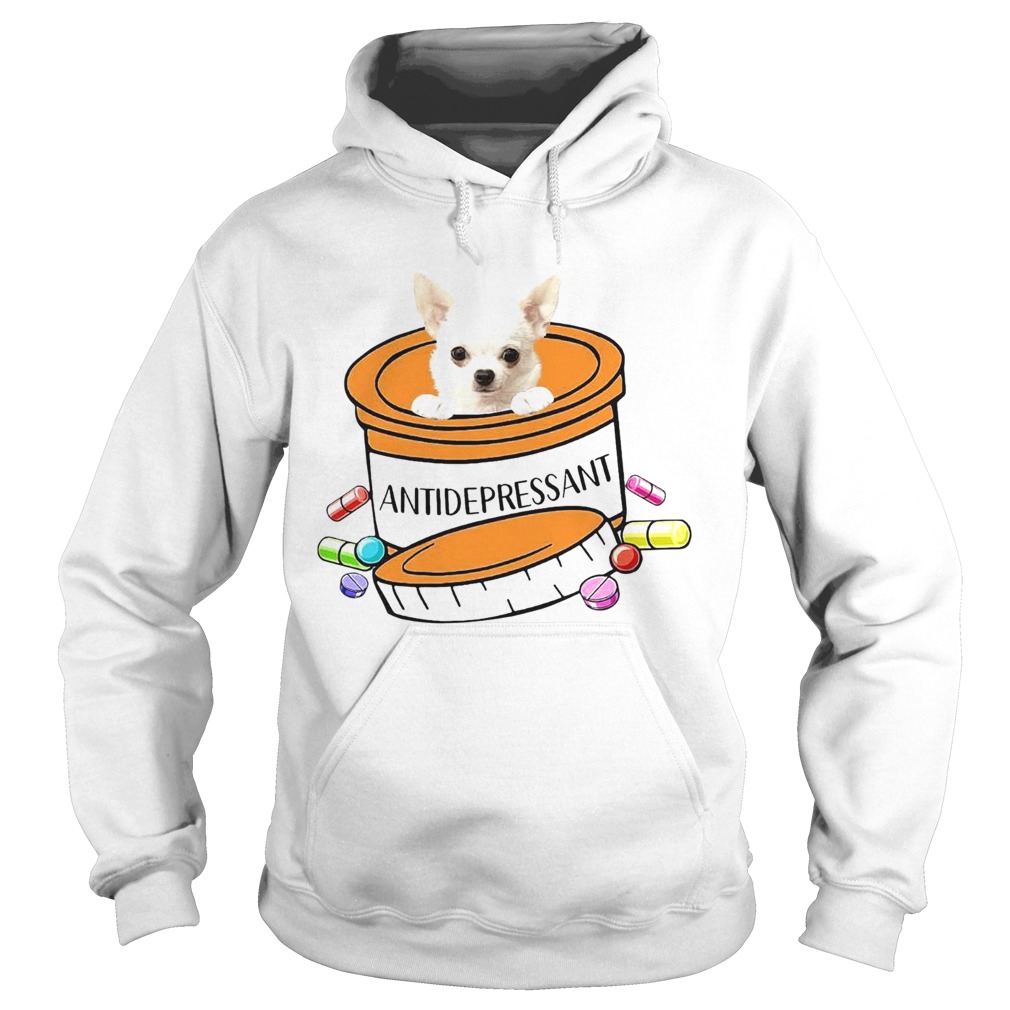 White Chihuahua Antidepressant Hoodie