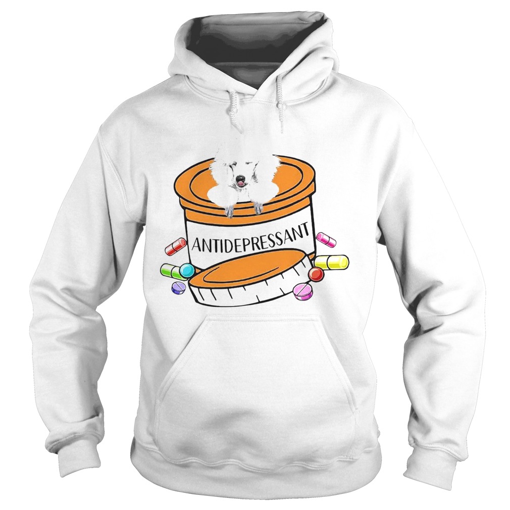 White Poodle Antidepressant Hoodie