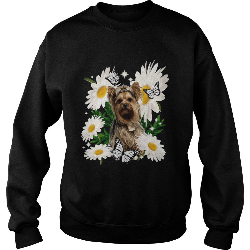 Yorkshire Terrier Dog Daisy Flower Classic Sweatshirt