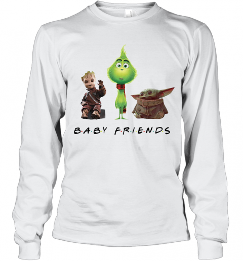 Baby Groot Grinch And Baby Yoda Baby Friends T-Shirt Long Sleeved T-shirt 