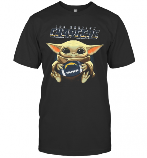 Baby Yoda Hug Los Angeles Chargers T-Shirt