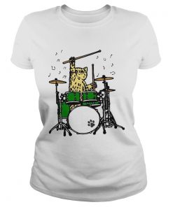 Cat Playing Drums  Classic Ladies