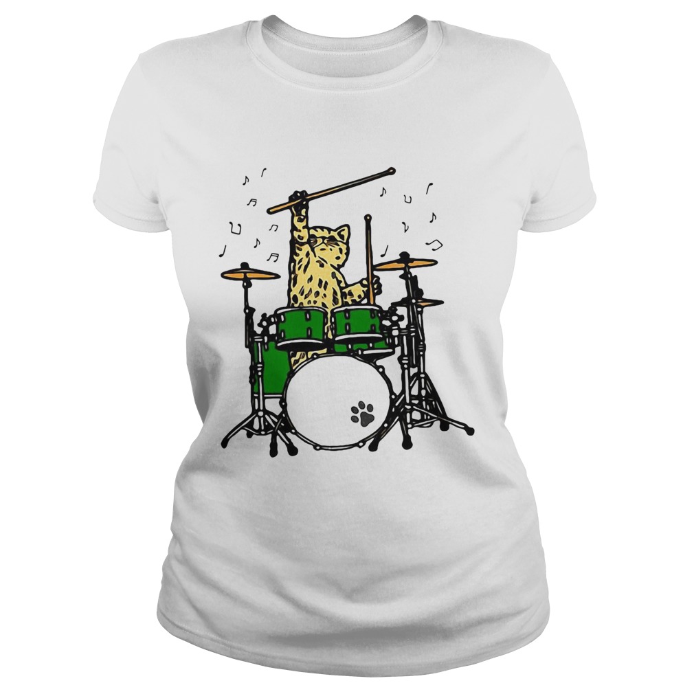 Cat Playing Drums  Classic Ladies