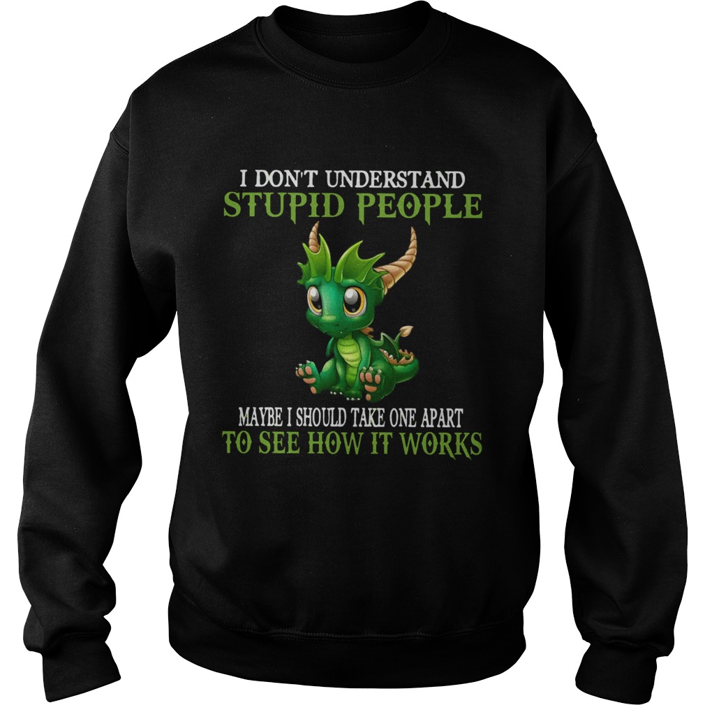 Dragon I Dont Understand Stupid People Maybe I Should Take one Apart To See How It Works  Sweatshirt