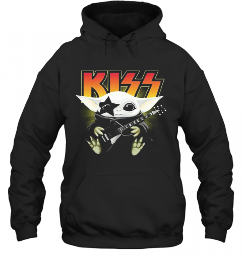 Kiss Star Wars Baby Yoda Hug Guitar T-Shirt Unisex Hoodie