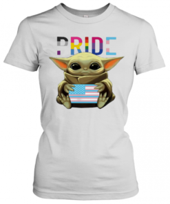 Lgbt Pride Baby Yoda Hug American Flag Independence Day T-Shirt Classic Women's T-shirt