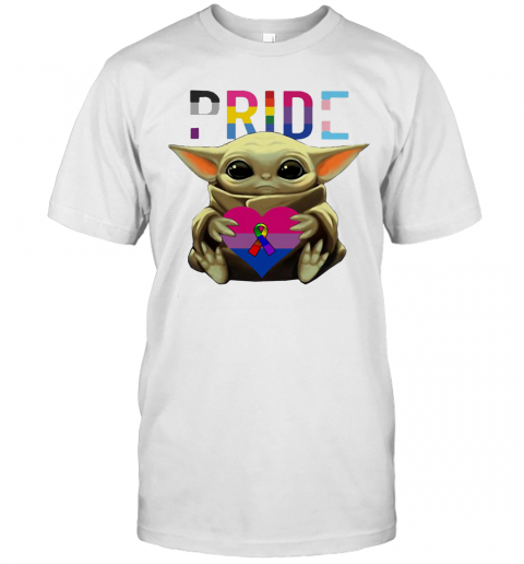 Lgbt Pride Baby Yoda Hug Heart Cancer Awareness T-Shirt