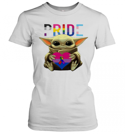 Lgbt Pride Baby Yoda Hug Heart Cancer Awareness T-Shirt Classic Women's T-shirt