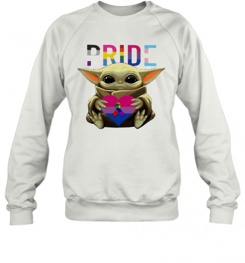 Lgbt Pride Baby Yoda Hug Heart Cancer Awareness T-Shirt Unisex Sweatshirt