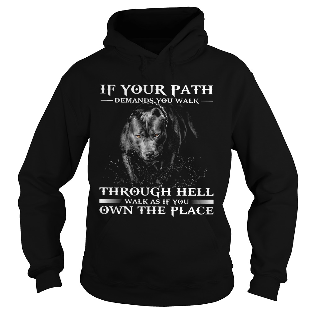 Pitbull If Your Path Demands You Walk Through Hell Walk As If You Own The Place Hoodie