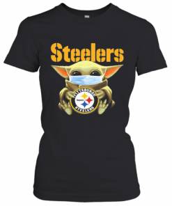 Star Wars Baby Yoda Mask Hug Pittsburgh Steelers Logo T-Shirt Classic Women's T-shirt