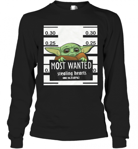 Star Wars Baby Yoda Most Wanted Stealing Hearts T-Shirt Long Sleeved T-shirt 