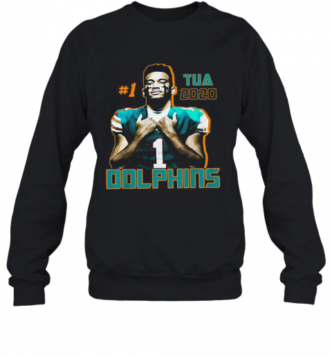 1 Tua Tagovailoa 2020 Miami Dolphins Football T-Shirt Unisex Sweatshirt