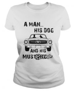 A Man His Dog And His Mustang Car Footprint  Classic Ladies