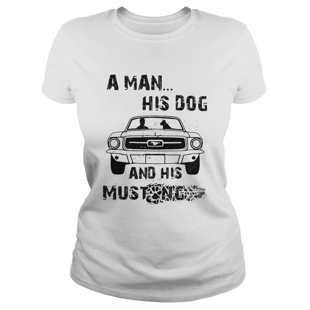 A Man His Dog And His Mustang Car Footprint Classic Ladies