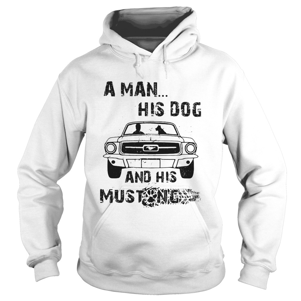 A Man His Dog And His Mustang Car Footprint Hoodie