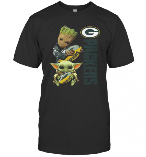 Baby Groot And Yoda Hug Green Bay Packers T-Shirt