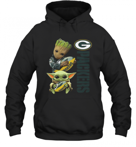 Baby Groot And Yoda Hug Green Bay Packers T-Shirt Unisex Hoodie