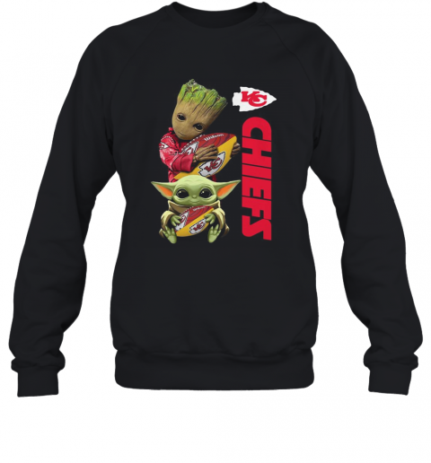 Baby Groot And Yoda Hug Kansas City Chiefs T-Shirt Unisex Sweatshirt