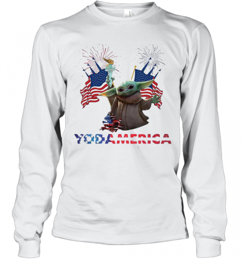 Baby Yoda America T-Shirt Long Sleeved T-shirt 