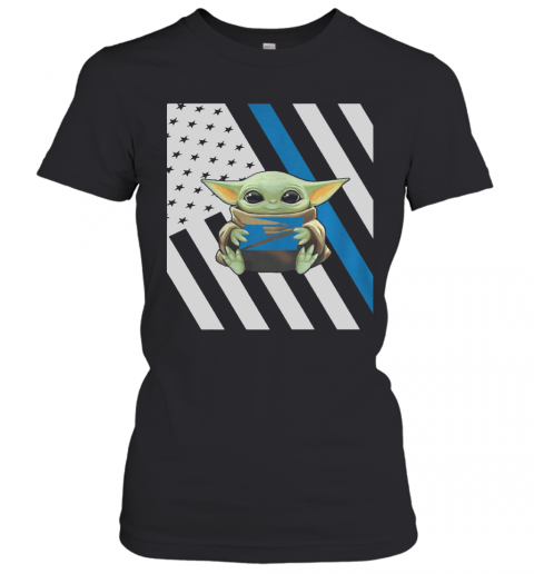 Baby Yoda Hug USPS American Flag T-Shirt Classic Women's T-shirt