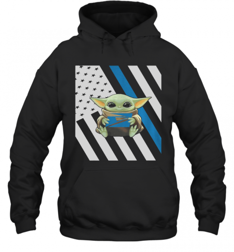 Baby Yoda Hug USPS American Flag T-Shirt Unisex Hoodie