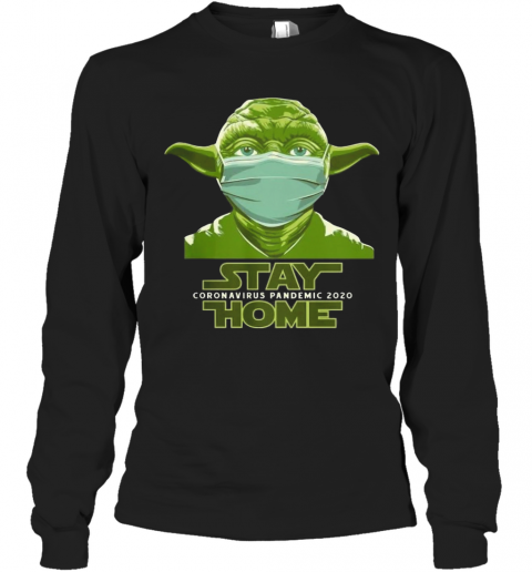 Baby Yoda Mask Stay Home Coronavirus Pandemic 2020 T-Shirt Long Sleeved T-shirt 