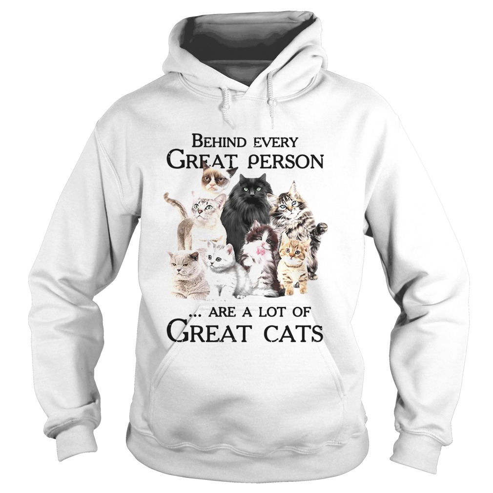 Behind Every Great Person Are A Lot Of Great Cats Hoodie