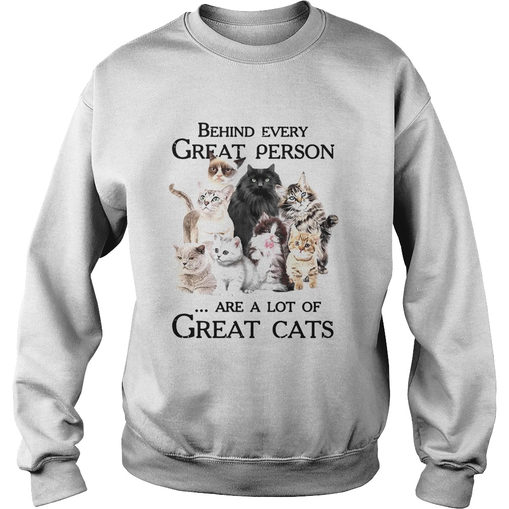 Behind Every Great Person Are A Lot Of Great Cats Sweatshirt