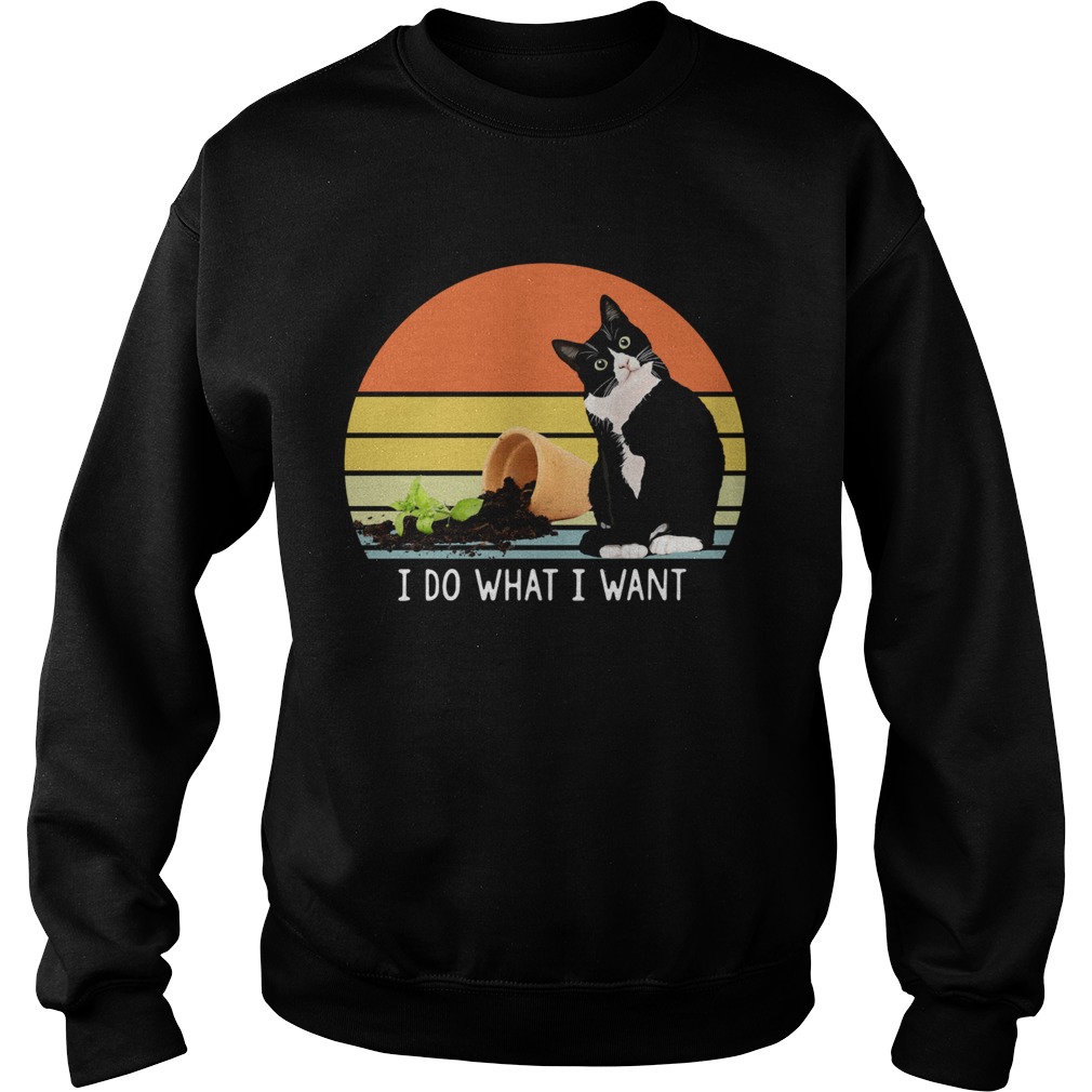 Black cat I do what I want vintage Sweatshirt