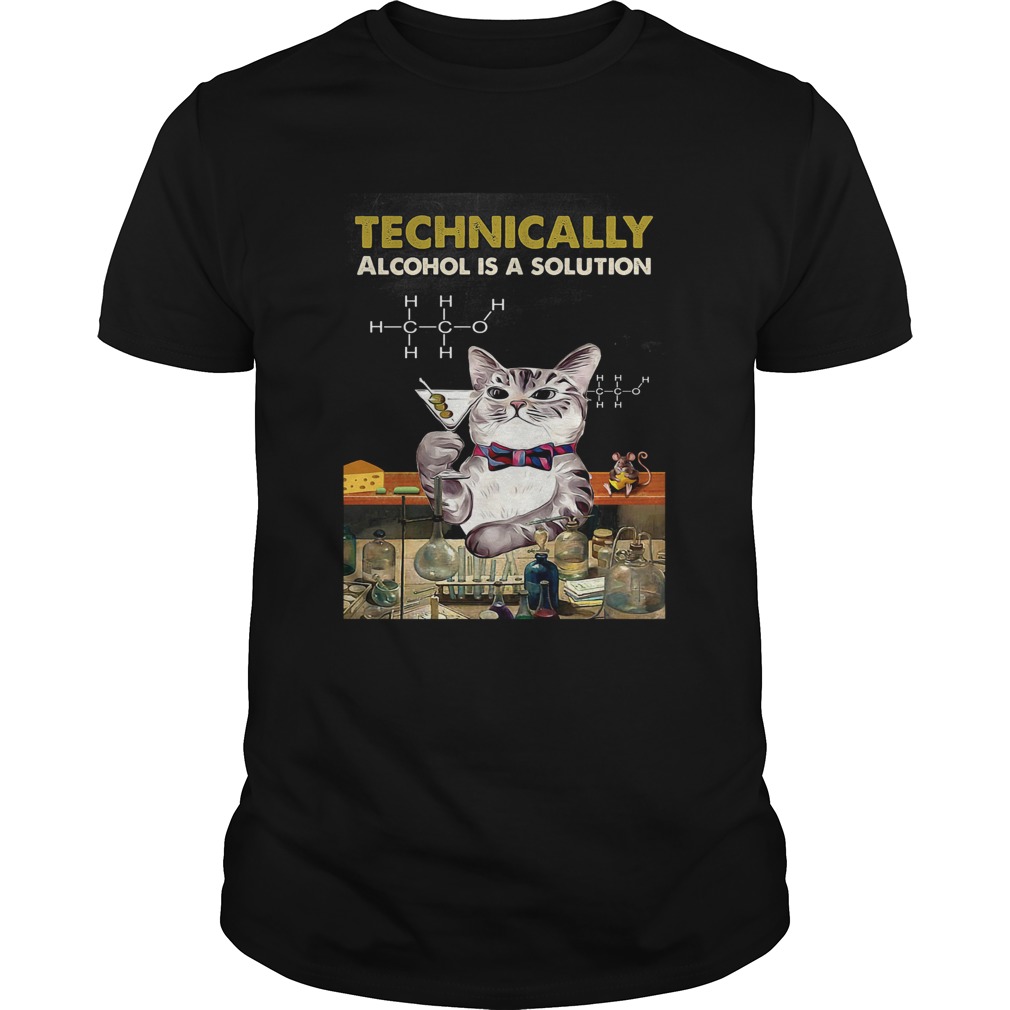 Cat Technically Alcohol Is A Solution shirt