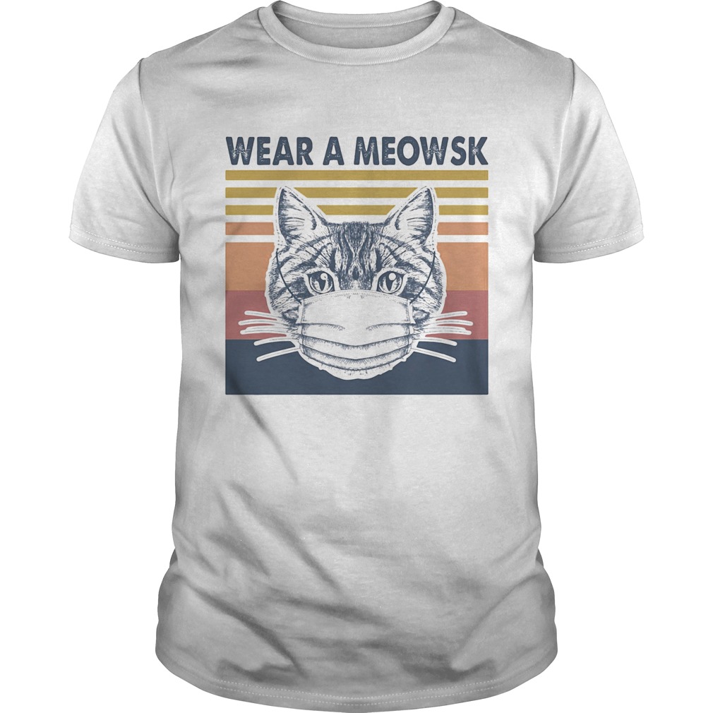 Cat face mask Wear a meowsk Vintage retro shirt