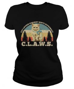 Cat lovers against white supremacy claws vintage retro  Classic Ladies