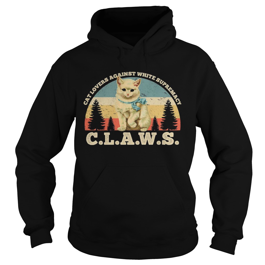 Cat lovers against white supremacy claws vintage retro Hoodie