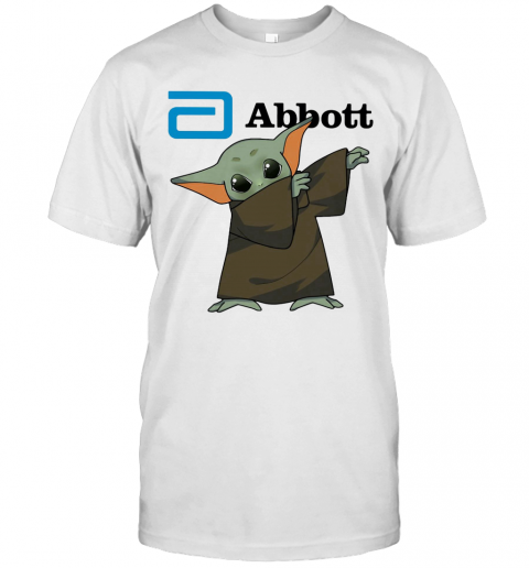 Dabbing Baby Yoda Mask Abbott Logo Coronavirus T-Shirt